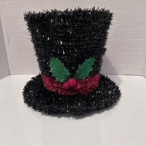 Black chenille Christmas decoration